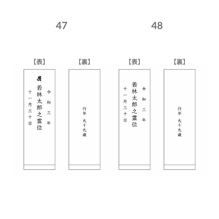 【Bパターン】俗名彫（命日表）